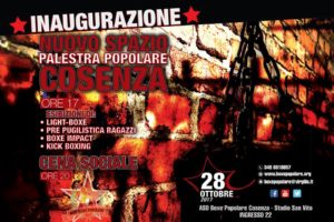 Boxe Popolare, sabato 28 inaugurazione di un nuovo spazio nella palestra.