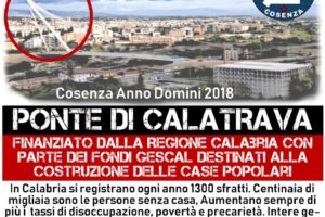 Prendocasa:”Il ponte al posto delle case popolari è l’ennesima vergogna.Fuori i soldi per l’emergenza abitativa”.